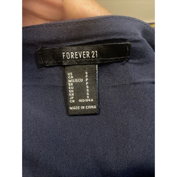 Forever 21 Navy Blue Red Plaid Front Zip Mini Overall Dress Sz Small Sleeveless - Picture 6 of 8